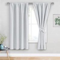 Jiuzhen Curtains For Bedroomliving Room Thermal Insulated Rod Pocket Curtains With Tiebacks Light Blocking Room Darkening Cu