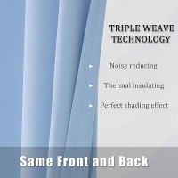 Dualife Sky Blue Blackout Curtains Cerulean Solid Grommet Thermal Insulated Room Darkening Bedroom Curtains 52 By 54 Inch Set Of 2 Panels