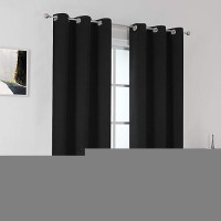 Dualife Black Out Curtains 72 Inch Length For Living Room Solid Energy Efficient Room Darkening Blackout Curtains For Bedroom Thermal Insulated Grommet Top 42 X 72 Inches Long Set Of 2 Panels