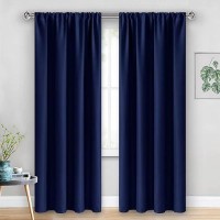 Jiuzhen Blackout Curtains For Bedroom Thermal Insulated Room Darkening Rod Pocket Curtains For Living Room Set Of 2 Panels Wi