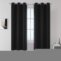 Dualife Blackout Curtains For Bedroom 63 Inch Length Solid Thermal Insulated Dimming Room Darkening Curtains For Kids Room Grommet Top 42 X 63 Inch Set Of 2 Panels