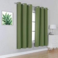 Dualife Sage Green Curtains 72 Inch Length 2 Panels Set Light Blocking Grommet Curtains For Bedroom Thermal Insulated Room Darkening Curtains Panels 42 X 72 Inches Long