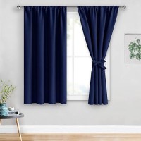 Jiuzhen Blackout Curtains For Bedroom Thermal Insulated Room Darkening Rod Pocket Curtains For Living Room Set Of 2 Panels Wi