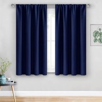 Jiuzhen Blackout Curtains For Bedroom Thermal Insulated Room Darkening Rod Pocket Curtains For Living Room Set Of 2 Panels Wi