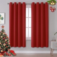 Dualife Red Curtains 72 Inches Long For Living Room Blackout Room Darkening Thermal Insulated Curtain Panels With Grommet Top Window Drapes For Living Room 52X 72 Inch Length