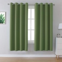 Dualife Sage Green Curtains For Bedroom And Living Room 63 Inch Length Thermal Insulated Blackout Room Darkening Curtains Drapes With Grommet 52 X 63 Inches Long