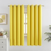 Dualife Blackout Curtains 72 Inch Length For Bedroom Grommet Thermal Insulated Room Darkening Curtains For Living Room  Set Of 2 Panels (52 Wx 72 L Illuminating Yellow)