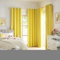 Dualife Blackout Curtains 72 Inch Length For Bedroom Grommet Thermal Insulated Room Darkening Curtains For Living Room  Set Of 2 Panels (52 Wx 72 L Illuminating Yellow)