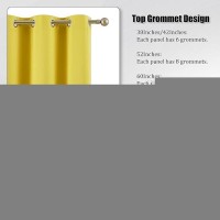 Dualife Blackout Curtains 72 Inch Length For Bedroom Grommet Thermal Insulated Room Darkening Curtains For Living Room  Set Of 2 Panels (52 Wx 72 L Illuminating Yellow)