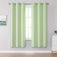 Dualife Light Green Blackout Curtains For Baby Nursery 63 Inch Length Room Darkening Curtains Panels For Bedroom And Living Room Thermal Insulated Grommet Top (42 X 63 Inch  2 Panels)