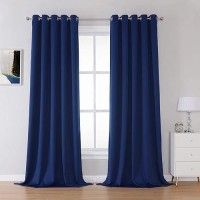 Dualife Navy Blue Blackout Curtains Thermal Insulated Window Drapes With Grommet Curtains Panels For Living Room Boys Kids Room 60 X 108 Inches Long 2 Panels Set