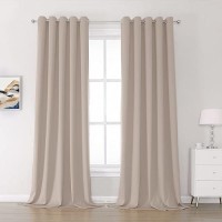 Dualife Light Coffee Color Curtains For Bedroom Light Brown Blackout Curtain Panels 120 Inch Thermal Insulated Room Darkening Solid Widow Drapes Grommet Top 60Wx120L 2 Panels Set