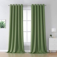 Dualife Sage Green Curtains For Bedroom Blackout 2 Panels Grommet Top Thermal Insulated Room Darkening Grommet Curtains Drapes For Living Room 60 Inch Width X 120 Inch Length