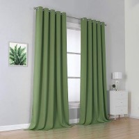 Dualife Sage Green Curtains For Bedroom Blackout 2 Panels Grommet Top Thermal Insulated Room Darkening Grommet Curtains Drapes For Living Room 60 Inch Width X 120 Inch Length