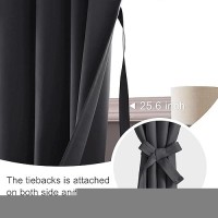 Jiuzhen Blackout Curtains For Bedroom Thermal Insulated Room Darkening Rod Pocket Curtains For Living Room Set Of 2 Panels Wi