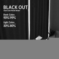 Jiuzhen Blackout Curtains For Bedroom Thermal Insulated Room Darkening Rod Pocket Curtains For Living Room Set Of 2 Panels Wi