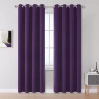 Dualife Purple Blackout Curtain Panels 96 Inches Long 2 Panels Thermal Insulated Room Darkening Curtains For Bedroom Living Room Window Treatment Blackout Drapery For Windows 52W X96L