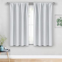 Jiuzhen Curtains For Bedroom Thermal Insulated Room Darkening Drapes Rod Pocket Curtains With Tiebacks Window Panels For Kit