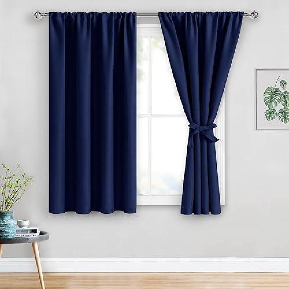 Jiuzhen Blackout Curtains For Bedroom Thermal Insulated Energy Saving Curtains Room Darkening Rod Pocket Curtains For Bathr