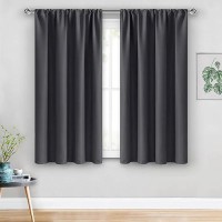 Jiuzhen Blackout Curtains For Bedroom Thermal Insulated Room Darkening Rod Pocket Curtains For Living Room Set Of 2 Panels Wi