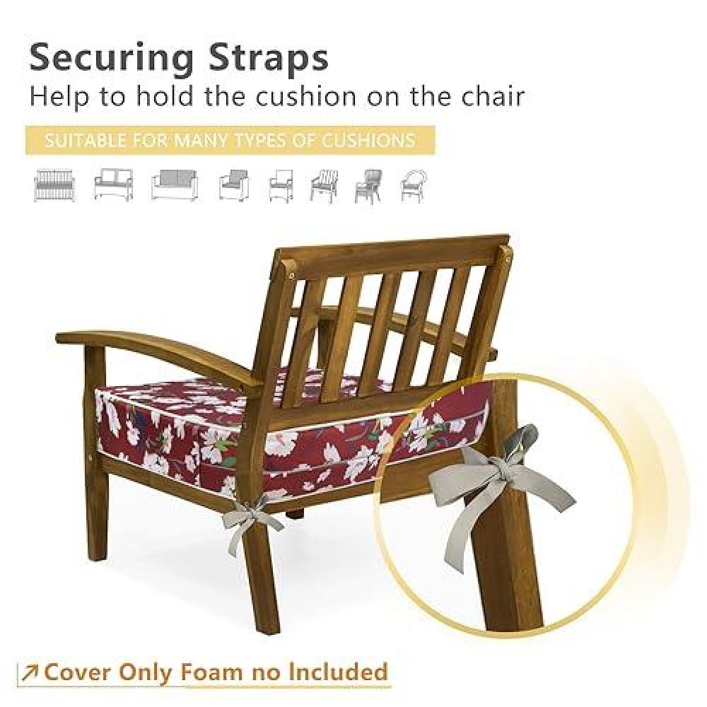 Porch Shield Patio Chair Seat Cushion Covers Set 4 Outdoor Waterproof Fade Resistant Cushion Slipcovers Replacement Covers Onl