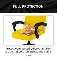 Elastic Computer Chair Cover With Durable Zipper - Protective Removable Washable Universal Office Desk Chair Seat Slip Cover - Stretchy Soft Anti-Dust Desk Chair Seat Protector For Dogs, Cats, Pets