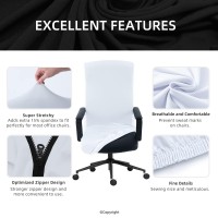 Elastic Computer Chair Cover With Durable Zipper - Protective Removable Washable Universal Office Desk Chair Seat Slip Cover - Stretchy Soft Anti-Dust Desk Chair Seat Protector For Dogs, Cats, Pets