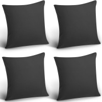 4 Pack Decorative Outdoor Waterproof Throw Pillow Covers Square Patio Balcony Garden Waterproof Cushion Case Pu Coating Pillow