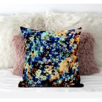 Sea Garden Rose Suede Blown And Closed Pillow By Amrita Sen In Red White