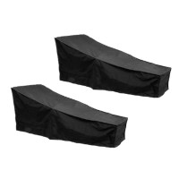 Patio Waterproof Chaise Lounge Cover Mayhour Outdoor Heavy Duty Windproof Buckles Uv Fade Tear Resistant Dustproof Black Bench Chair Covers,Windproof Garden Yard Furniture Protector 2 Pack (2Pcs)