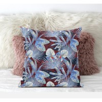 Plant Illusion Suede Blown And Closed Pillow By Amrita Sen In Green Indigo Beige