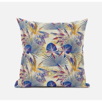 Plant Illusion Suede Blown And Closed Pillow By Amrita Sen In Grey Yellow