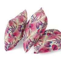 Plant Illusion Suede Blown And Closed Pillow By Amrita Sen In Aqua Red