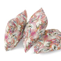 Plant Illusion Suede Blown And Closed Pillow By Amrita Sen In Gold Blue Pink