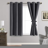 Jiuzhen Blackout Curtains With Tiebacks Thermal Insulated Light Blocking And Noise Reducing Grommet Curtain Drapes For Bedroo