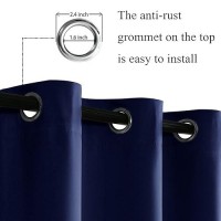 Jiuzhen Blackout Curtains With Tiebacks Thermal Insulated Light Blocking And Noise Reducing Grommet Curtain Drapes For Bedroo