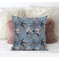 Plant Illusion Suede Blown And Closed Pillow By Amrita Sen In Blue Green Pink