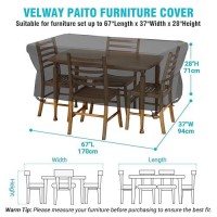 Velway Patio Furniture Covers Waterproof Outdoor Super Windproof 49 Inch Square Table Cover With Seal Tape At Seams  Anti-Uv Fire Pit Table Cover With Side Adjustable Straps  4 Windproof Buckle Straps