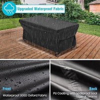 Velway Patio Furniture Covers Waterproof Outdoor Super Windproof 49 Inch Square Table Cover With Seal Tape At Seams  Anti-Uv Fire Pit Table Cover With Side Adjustable Straps  4 Windproof Buckle Straps