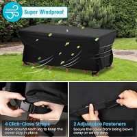 Velway Patio Furniture Covers Waterproof Outdoor Super Windproof 49 Inch Square Table Cover With Seal Tape At Seams  Anti-Uv Fire Pit Table Cover With Side Adjustable Straps  4 Windproof Buckle Straps