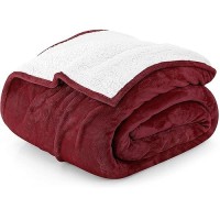 Utopia Bedding Sherpa Bed Blanket Queen Size Red 480Gsm 90X90 Inches Soft Reversible Blanket Bulk Pack Of 6