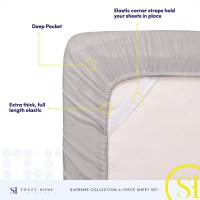 King Size Sheets Breathable Luxury Bed Sheets With Full Elastic Secure Corner Straps Built In 1800 Supreme Collection Extr