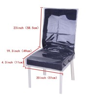 Jezmozo Dinning Chair Pvc Plastic Covers-Heavy Duty Clear Slipcovers Seat Protectors Waterproof Covers 20.5Inch W X 19.3Inch D(Clear, 4)