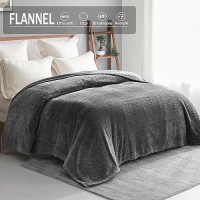 Exclusivo Mezcla Grey Fleece Twin Size Blanket For Bed Super Soft Cozy Blankets With Decorative Wave Textured Lightweight Plus