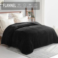 Exclusivo Mezcla Black Fleece King Size Blanket For Bed Super Soft Cozy Blankets With Decorative Wave Textured Lightweight Plu