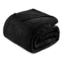 Exclusivo Mezcla Black Fleece Queen Size Blanket For Bed  90X90 Inches Soft Cozy 3D Decorative Jacquard Flannel Blankets  Lightweight Fuzzy Plush Warm Blankets For All Seasons