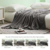 Exclusivo Mezcla Dark Grey Fleece Queen Size Blanket For Bed  90X90 Inches Soft Cozy 3D Decorative Jacquard Flannel Blankets  Lightweight Fuzzy Plush Warm Blankets For All Seasons