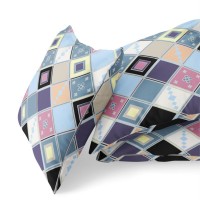 Quilted Tile Diamonds Broadcloth Indoor Outdoor Double Sided Cushion, Zippered, Blue Purple