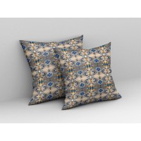 Flowers Of Strength Broadcloth Indoor Outdoor Pillow, Zippered, Brownblue