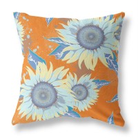 Sunflower Broadcloth Indoor Outdoor Double Sided Cushion, Zippered, Red Yellow